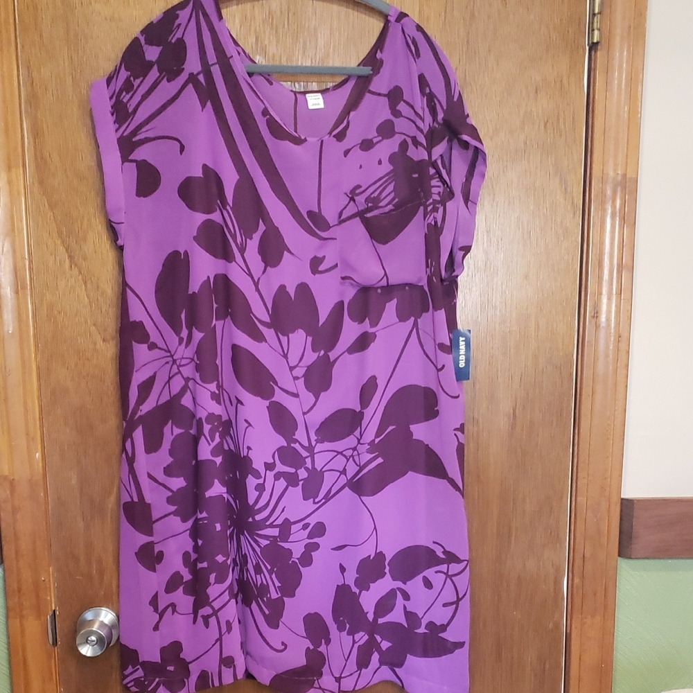 Old Navy Purple Floral Print Shift Dress